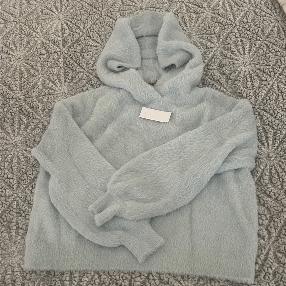 LOFT Women's Plush Hoodie - Soft Blue